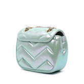 Mini GG Marmont Matelasse Iridescent Leather Flap Crossbody